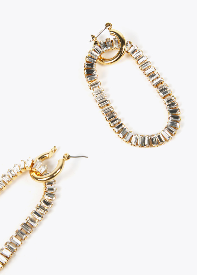 Pendientes ovalo strass