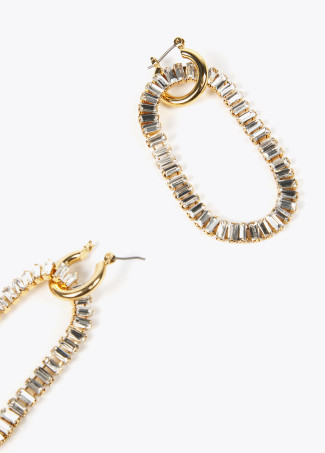 Pendientes ovalo strass