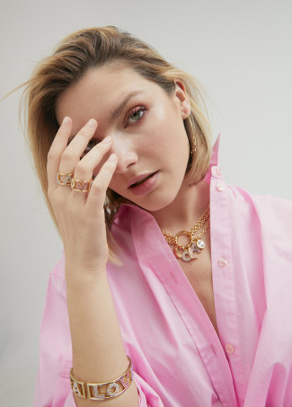 Rigid gold-toned LOLA LOVE necklace