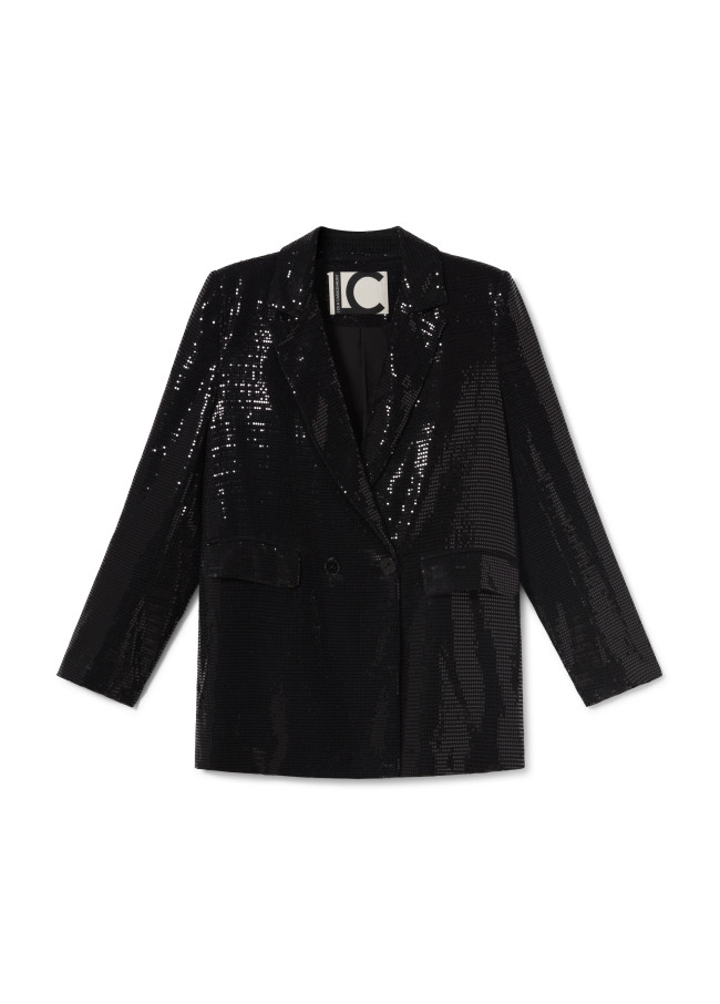 Sequinned knit blazer