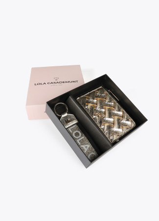 Set aus Kartenetui, Geldbörse und Schlüsselanhänger