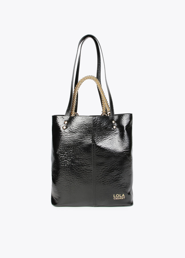 Metallic tote bag