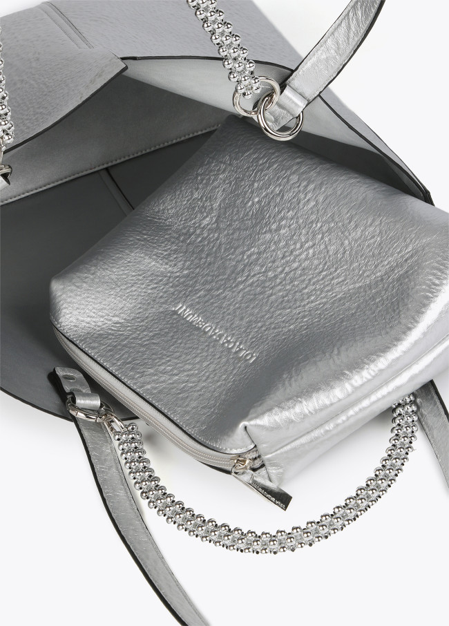 Metallic tote bag