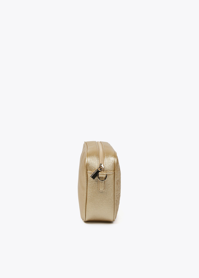 Borsa a tracolla monogrammi metallizzata