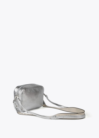 Borsa a tracolla monogrammi metallizzata