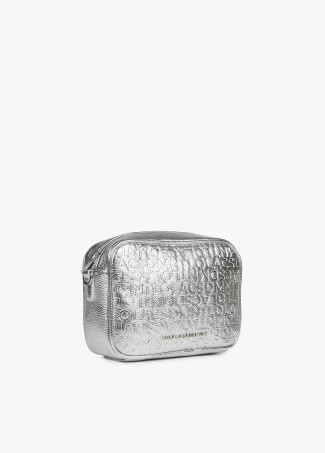 Sac besace monogramme métallisé