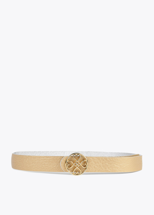 Ceinture réversible trèfle cœurs