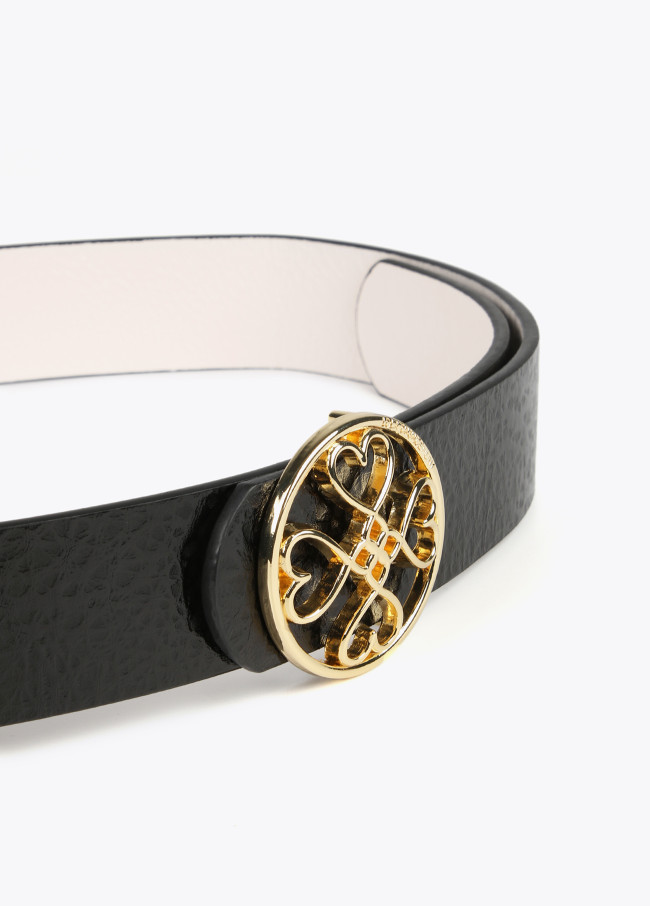 Ceinture réversible trèfle cœurs