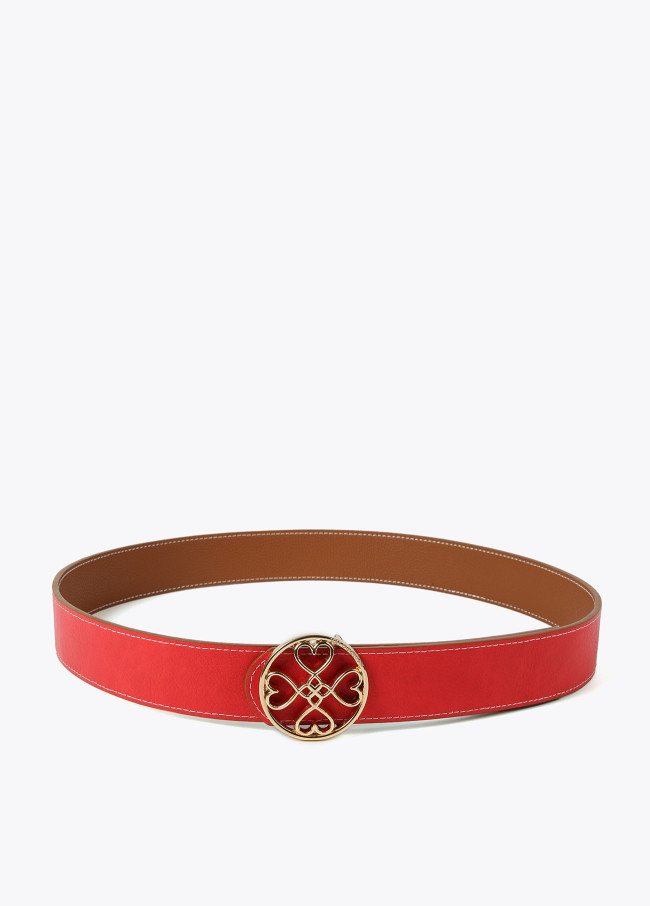 Cinturón reversible trébol corazones