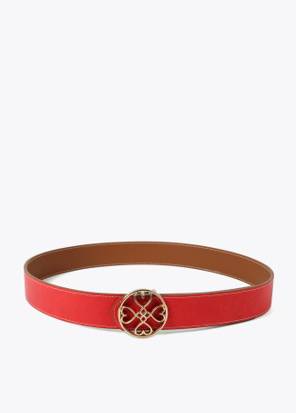 Ceinture réversible trèfle cœurs