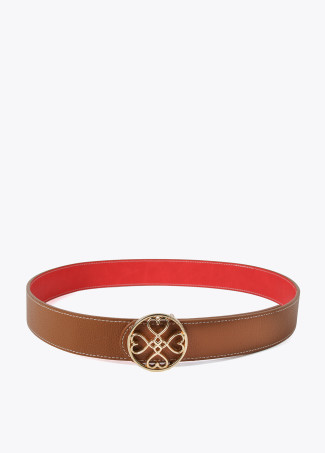 Cinto reversível com trevo corações