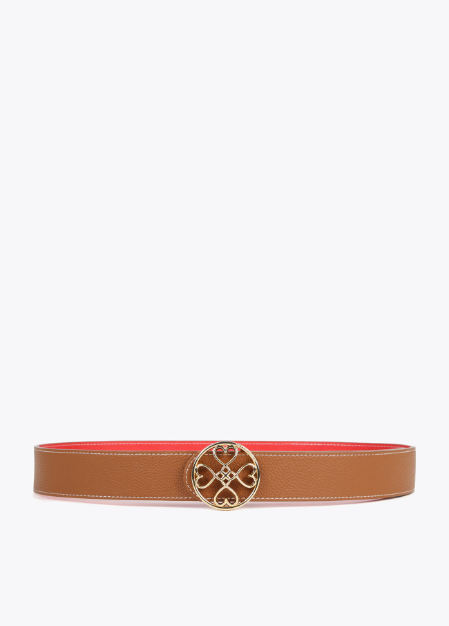 Cinturón reversible trébol corazones