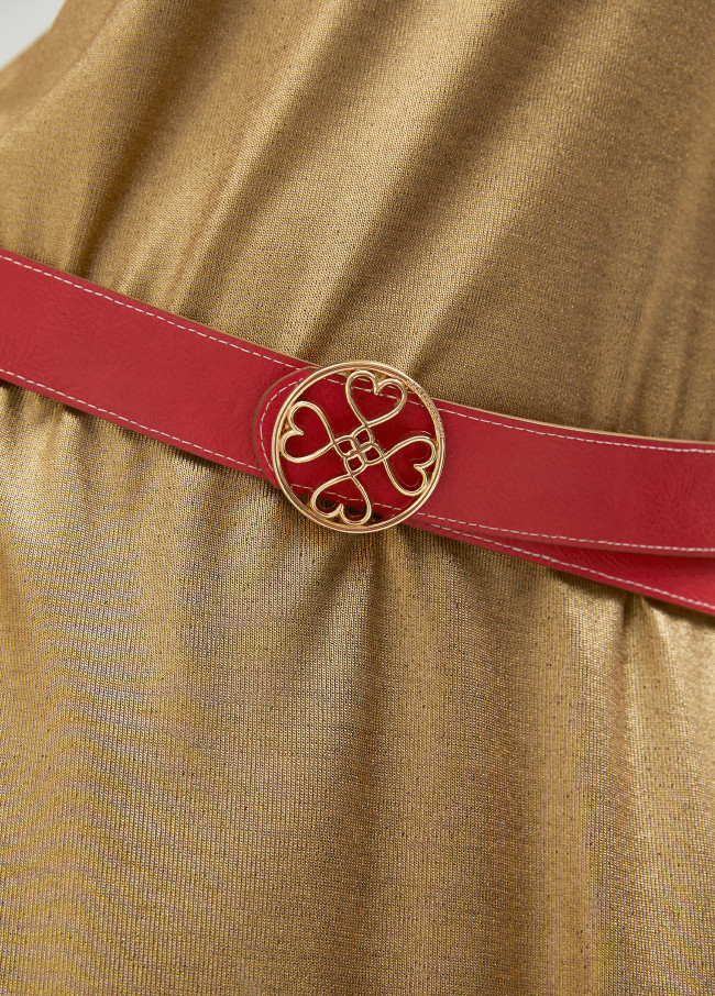 Cinturón reversible trébol corazones