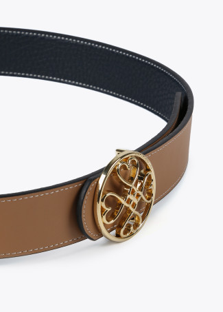 Ceinture réversible trèfle cœurs