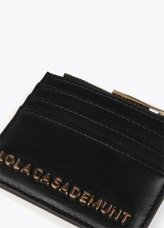 Card holder with square metal eyelets