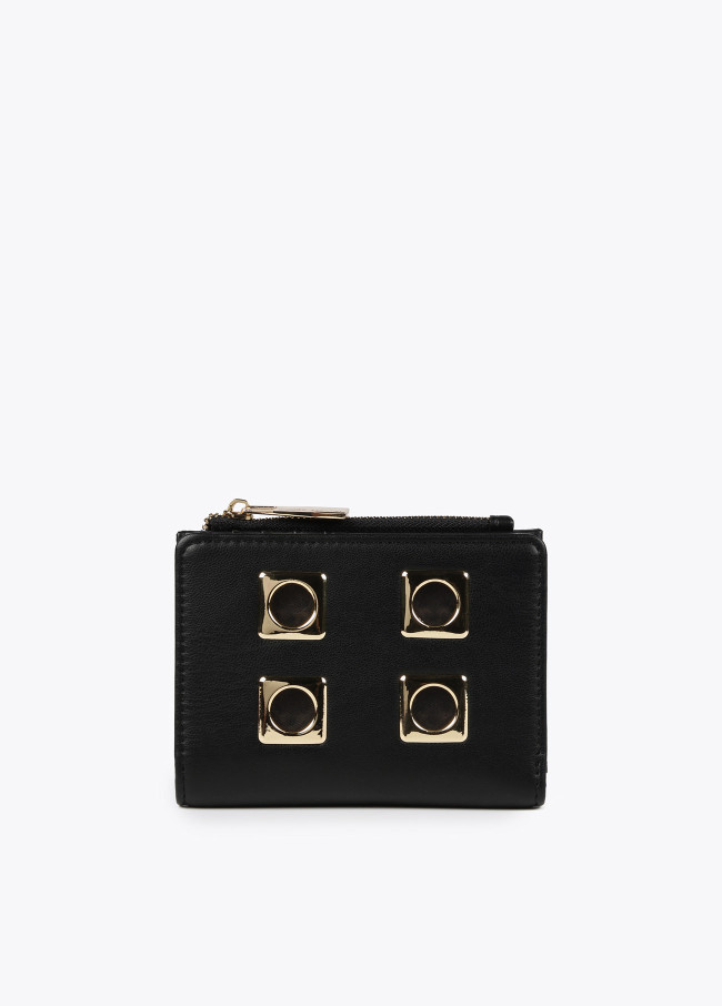 Square metal eyelet purse