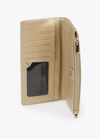 Faux leather monogram wallet