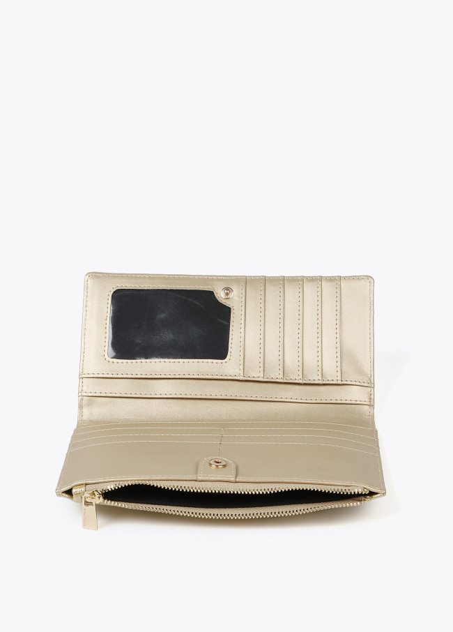 Faux leather monogram wallet