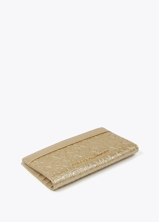 Faux leather monogram wallet