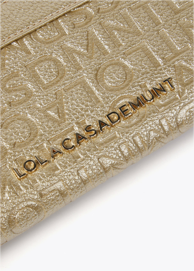 Faux leather monogram wallet