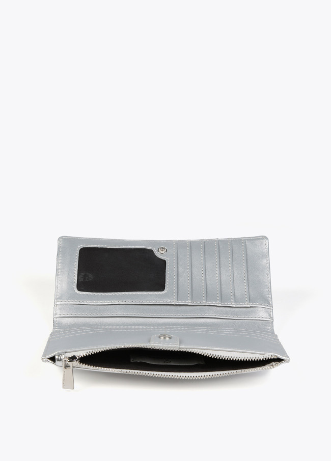 Faux leather monogram wallet