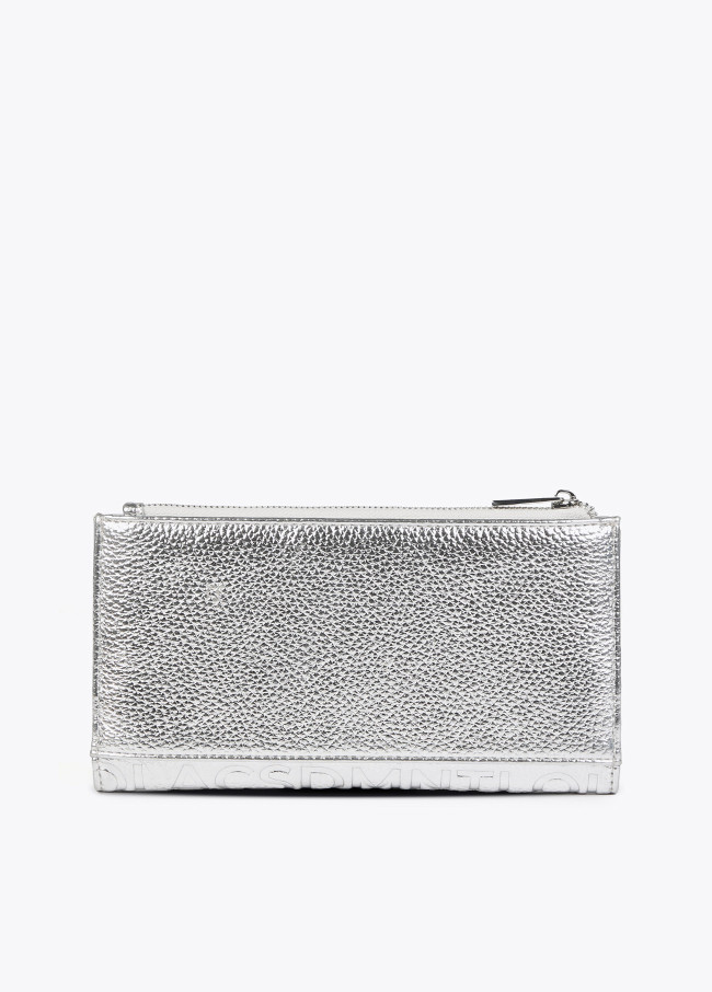 Faux leather monogram wallet