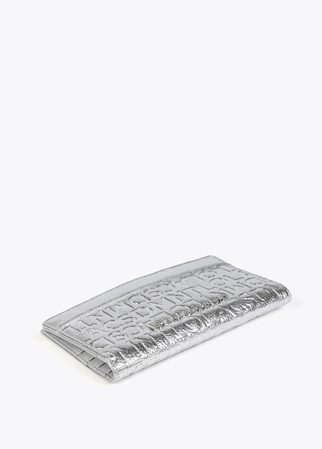 Faux leather monogram wallet