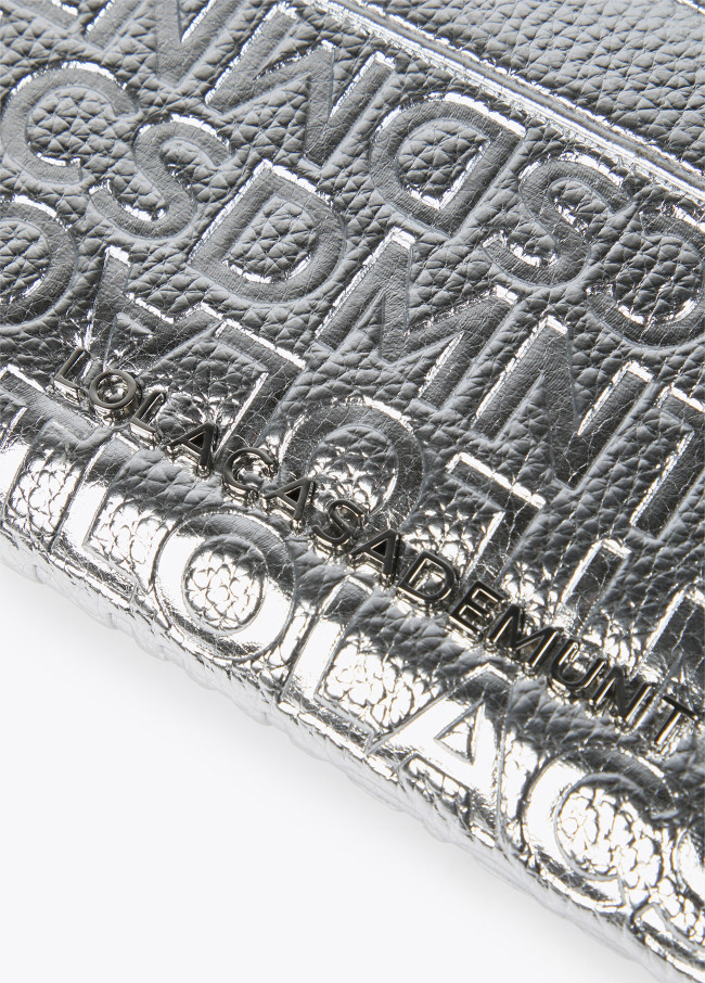 Faux leather monogram wallet