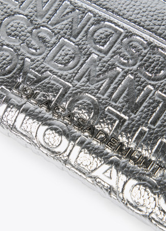 Faux leather monogram wallet