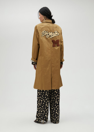 Trench beige avec empiècements