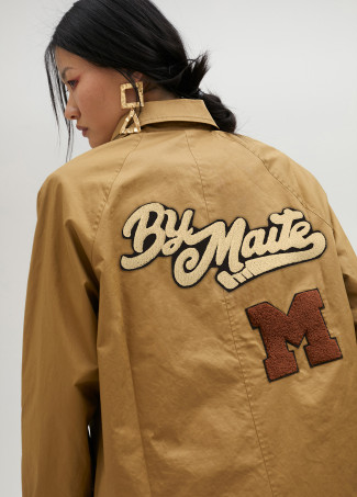 Trench beige avec empiècements
