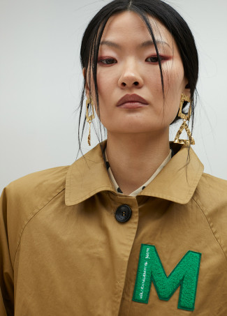 Trench beige avec empiècements