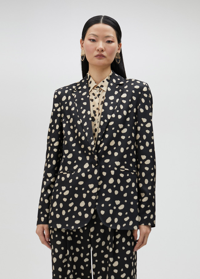 Blazer with irregular polka dots