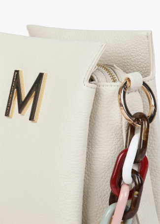 Borsa effetto pelle con manico multicolore