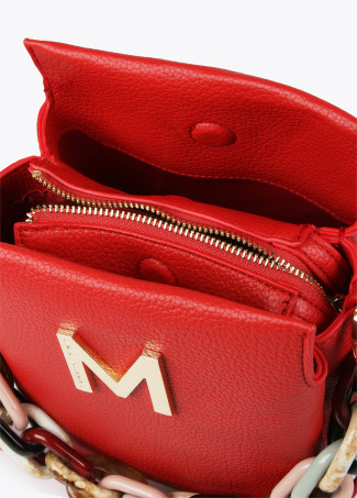 Borsa effetto pelle con manico multicolore
