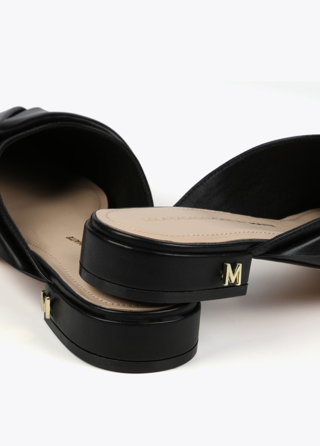 Mules with tie detail