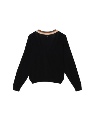 Cardigan basique contrastant