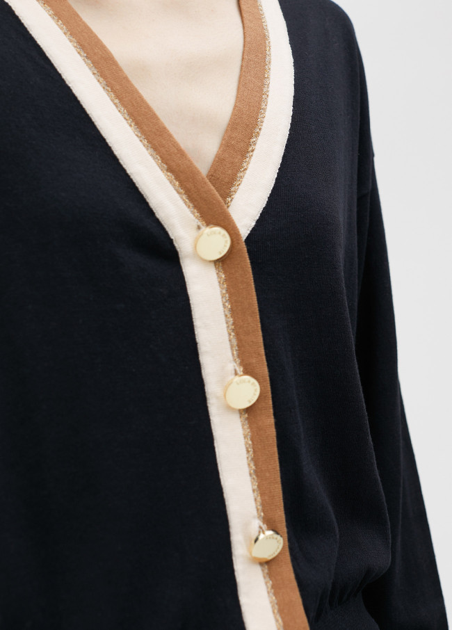 Cardigan basique contrastant
