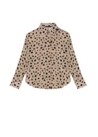 Chemise noire à pois