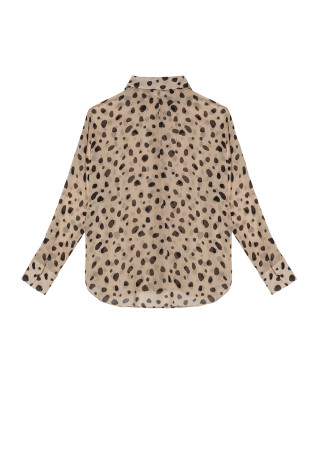 Chemise noire à pois