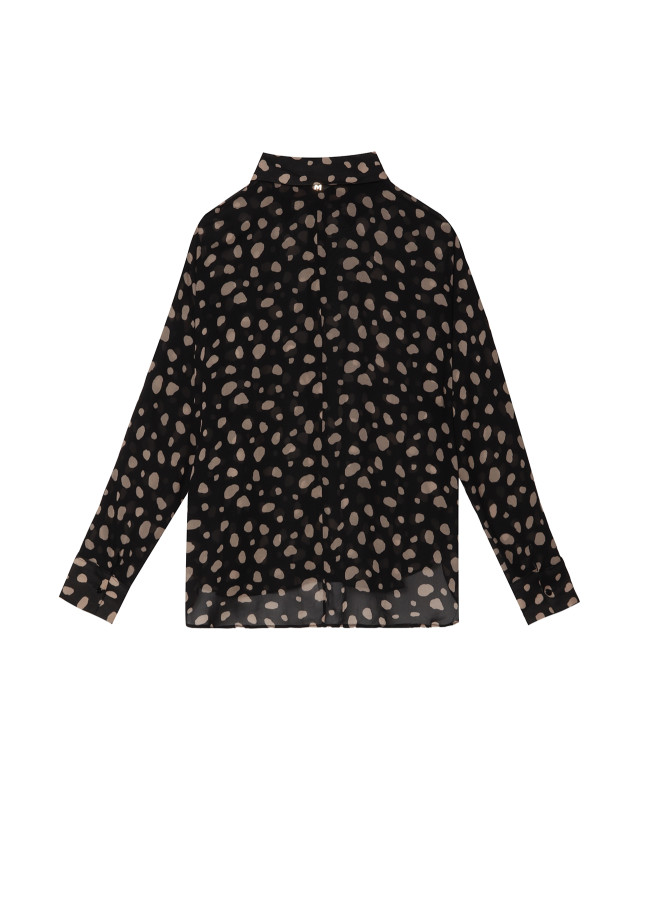 Black polka dot shirt