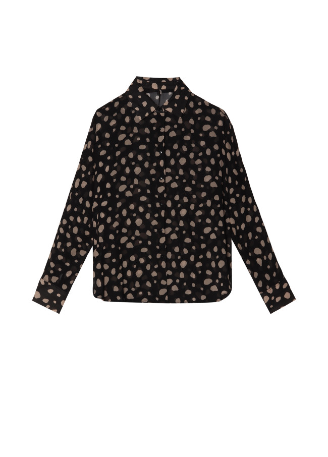 Black polka dot shirt