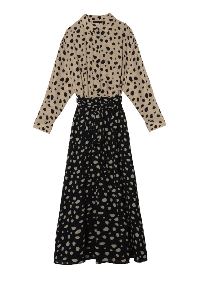 Polka dot shirt dress