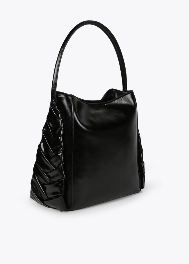 Mala tote bag com pormenores laterais