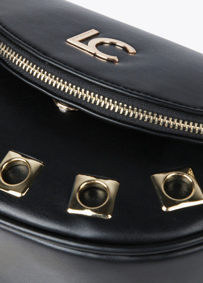 Faux leather belt bag/crossbody bag with square...