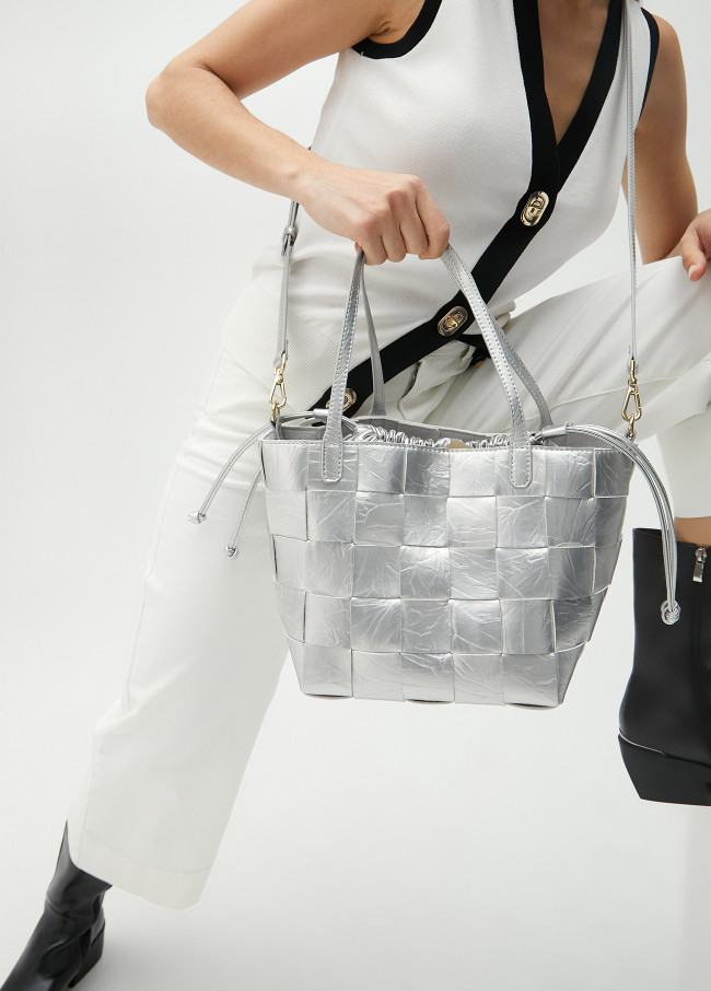 Sac cabas tressé texturé