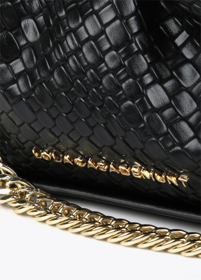 Woven crossbody bag with chain