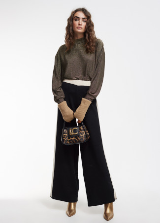 Pullover in tessuto con effetto lucido