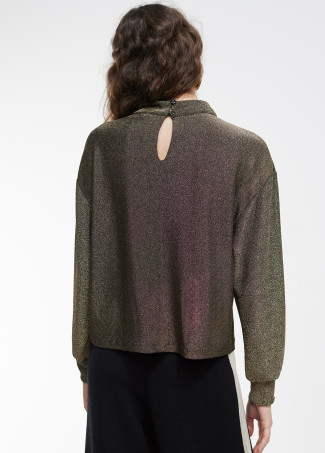 Pullover in tessuto con effetto lucido