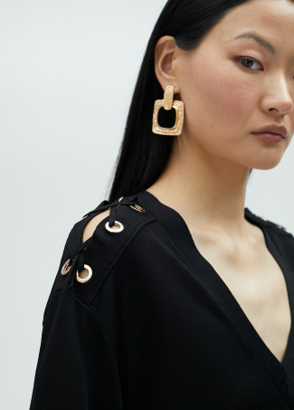 Sweater with shoulder detail